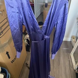 Full Length Purple Silk Robe